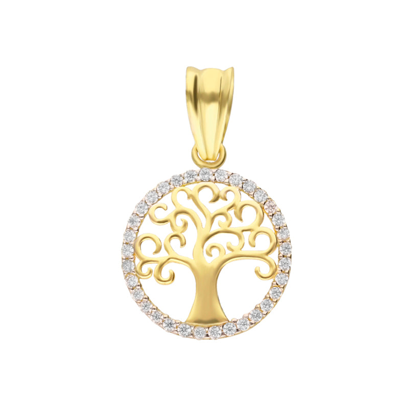 Dije de arbol de la vida en oro amarillo