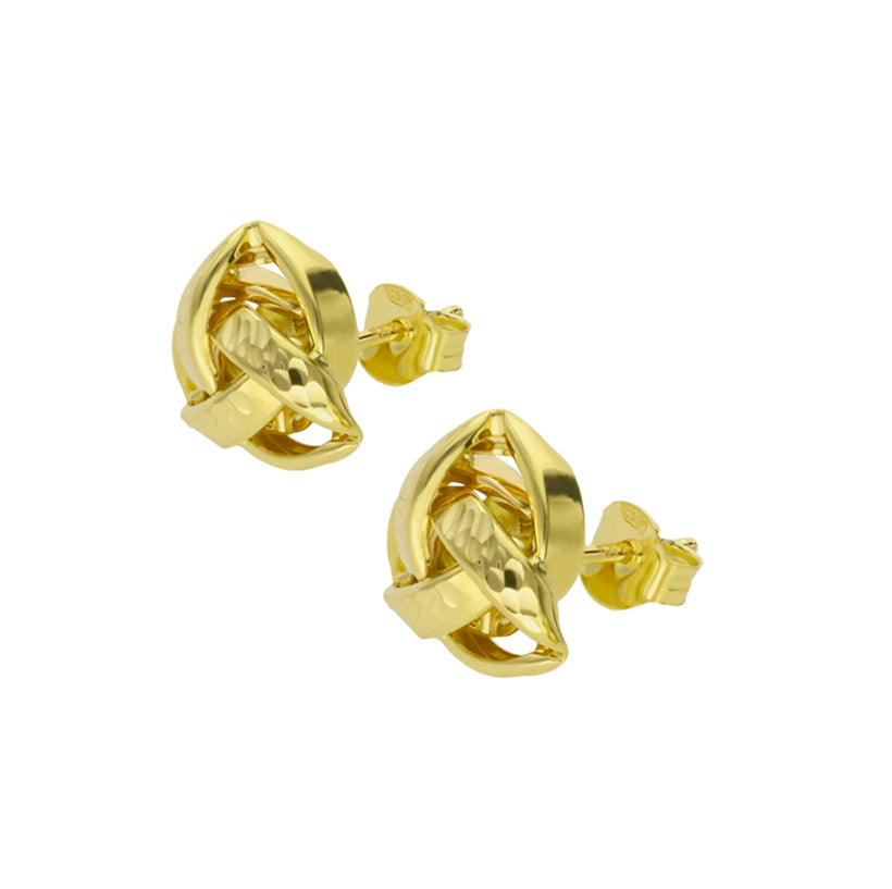 Aretes entretejidos en oro amarillo