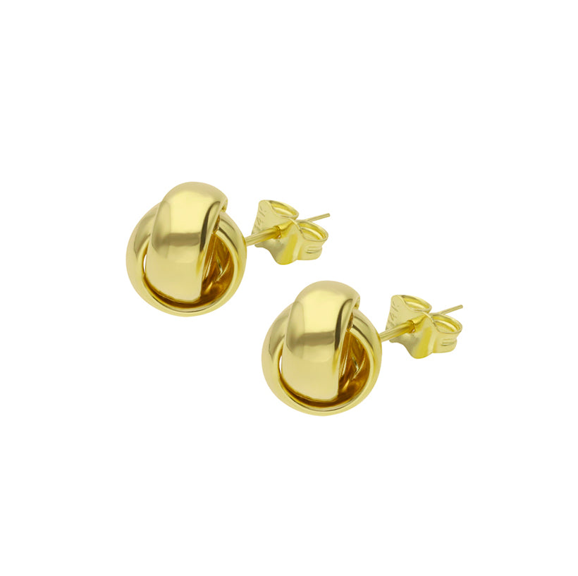 Aretes de nudo en oro amarillo 