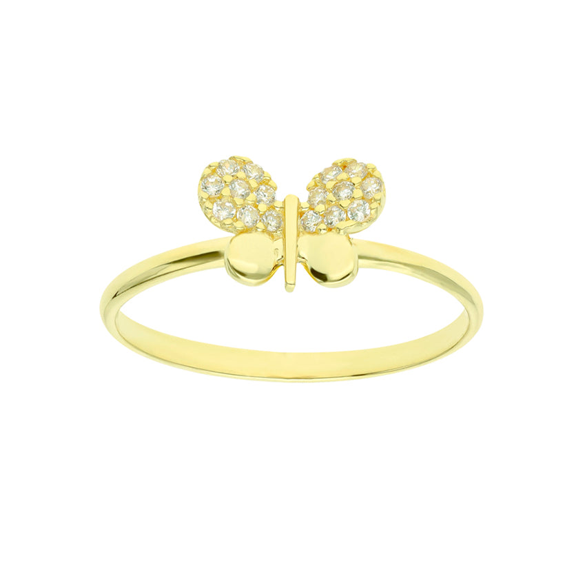 Anillo de mariposa en oro amarillo